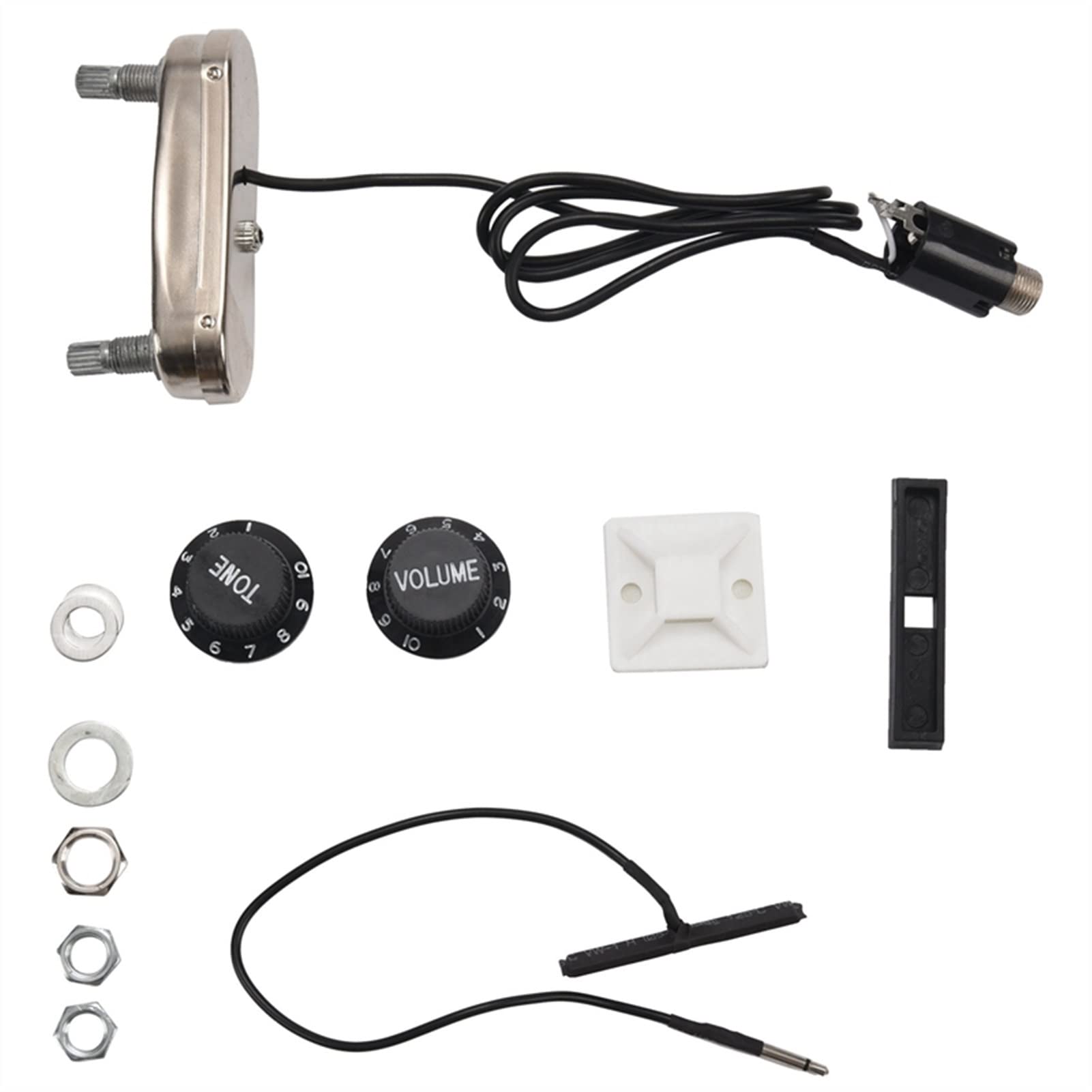 High-Quality Piezo Transducer Bridge Pickup Set for Guitar & Violin with Tone/Volume Control - Perfect for Live Performances, Recording Studios & Acoustic Amplification