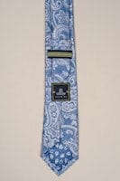 Cavani Aqua Paisley Tie Set for Men - Stylish Silk Necktie & Pocket Square Set - Perfect for Weddings, Business Meetings & Formal Occasions