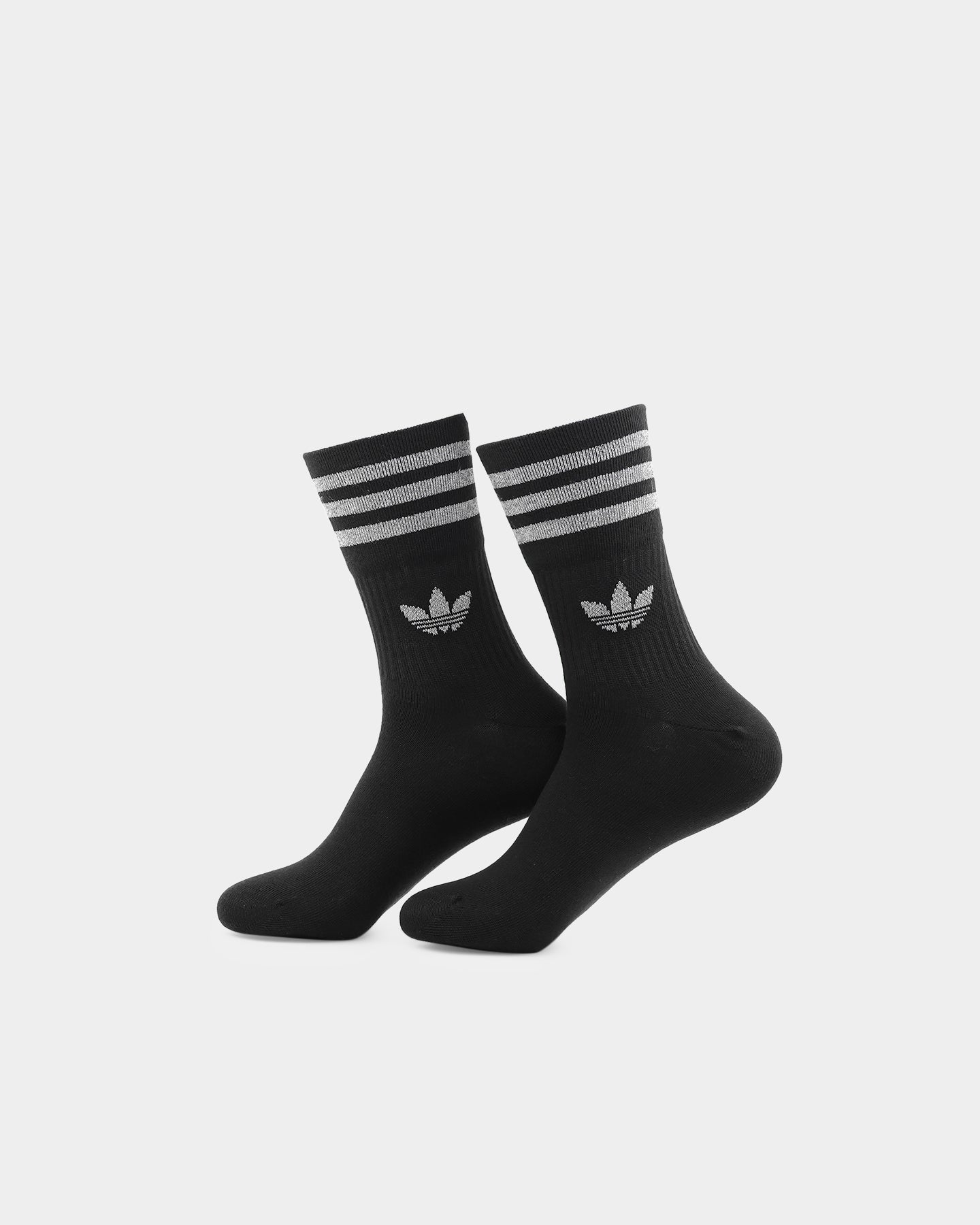 Adidas Crew Socks 2-Pack - Black/Reflective Athletic Socks for Men & Women - Comfortable Sports Socks for Running, Gym & Everyday Wear