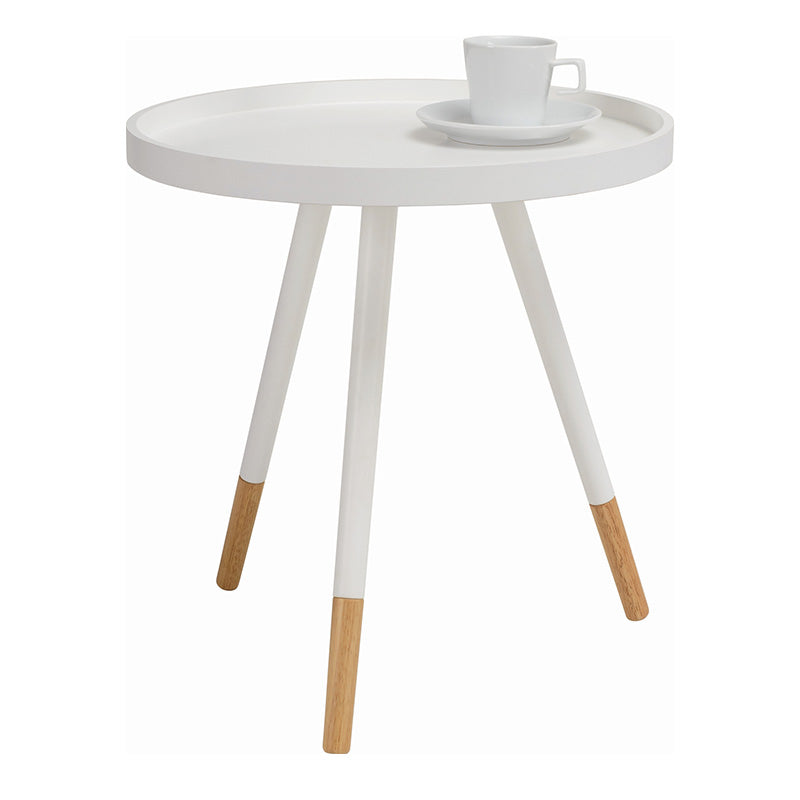 INNIS White Side Table - Modern Nightstand for Bedroom, Living Room, or Office - Small Accent Table with Sturdy Design