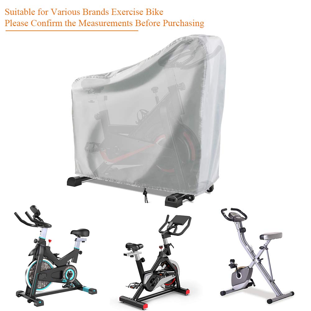 Waterproof & Dustproof Exercise Bike Cover for Indoor & Outdoor Use - Fits Assault, Stationary, Recumbent & Cycling Bikes (Silver) | Perfect for Home Gym, Garage & Patio Protection