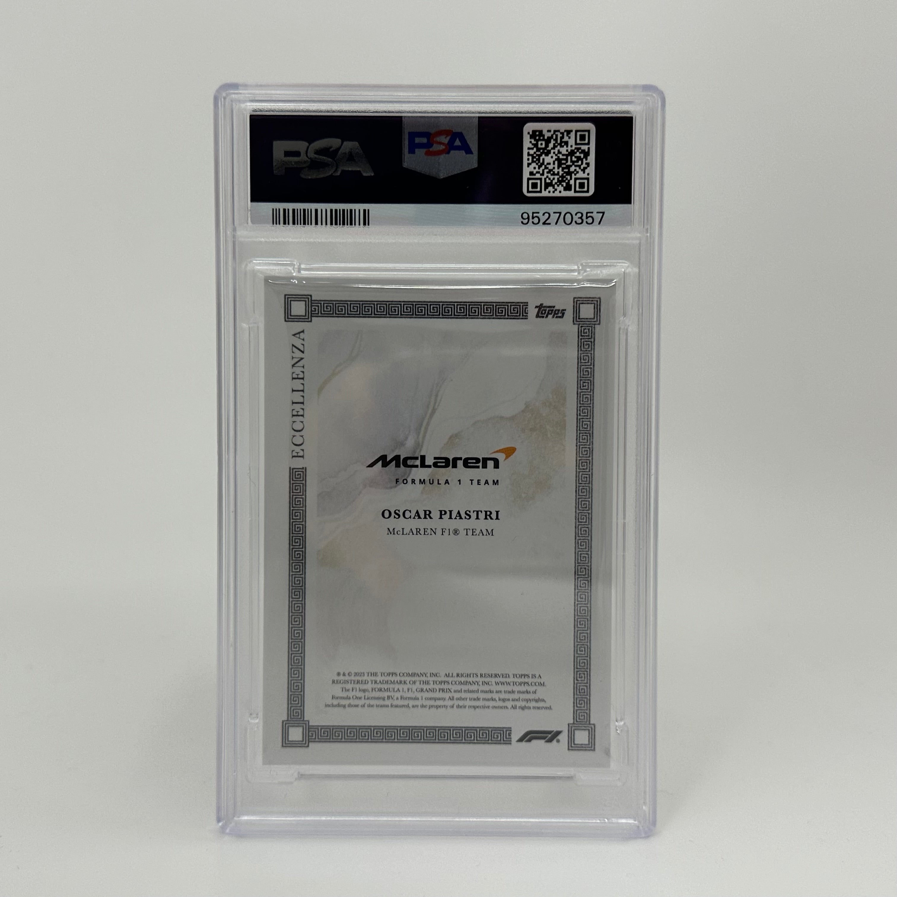PSA 9 Graded Oscar Piastri 2023 Topps Eccellenza F1 Racing Card - Perfect for Collectors & Formula 1 Fans Display