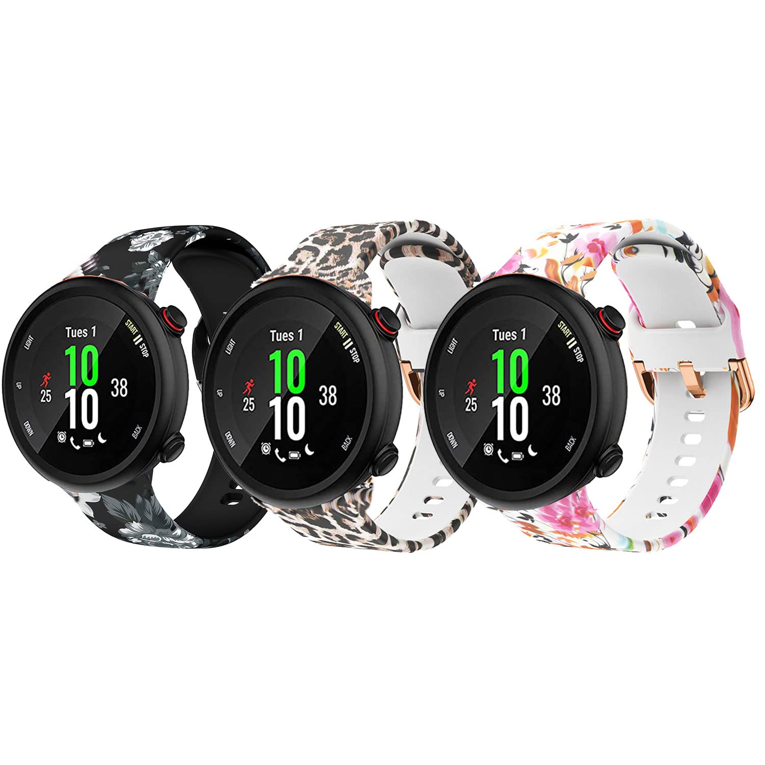 Garmin Forerunner 45 Watch Band Replacement - Soft Silicone Printed Pattern Strap for Women & Men - Perfect for Running, Workouts & Daily Wear