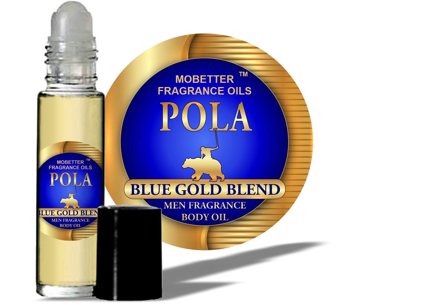 Premium Pola Blue Gold Blend Cologne & Body Oil for Men - Long-Lasting Fragrance by Mobetter - Perfect for Daily Wear, Date Nights & Special Occasions