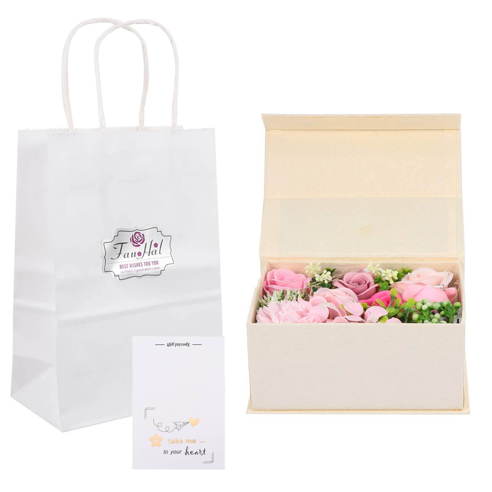 SOIMISS Artificial Soap Rose Bouquet Gift Set - 12 Realistic Simulation Roses in Elegant Box, Perfect Valentine's Day Gift for Her, Wedding Anniversary, Romantic Proposal, or Home Decor