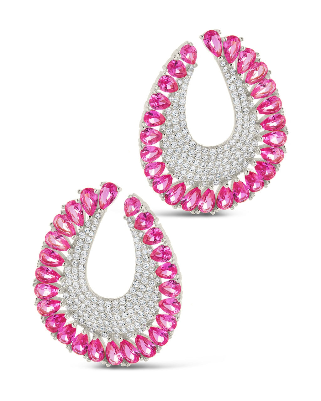 Maria Elena CZ Statement Stud Earrings - Sparkling Cubic Zirconia Earrings for Women, Elegant & Durable Fashion Jewelry - Perfect for Parties, Weddings & Everyday Wear