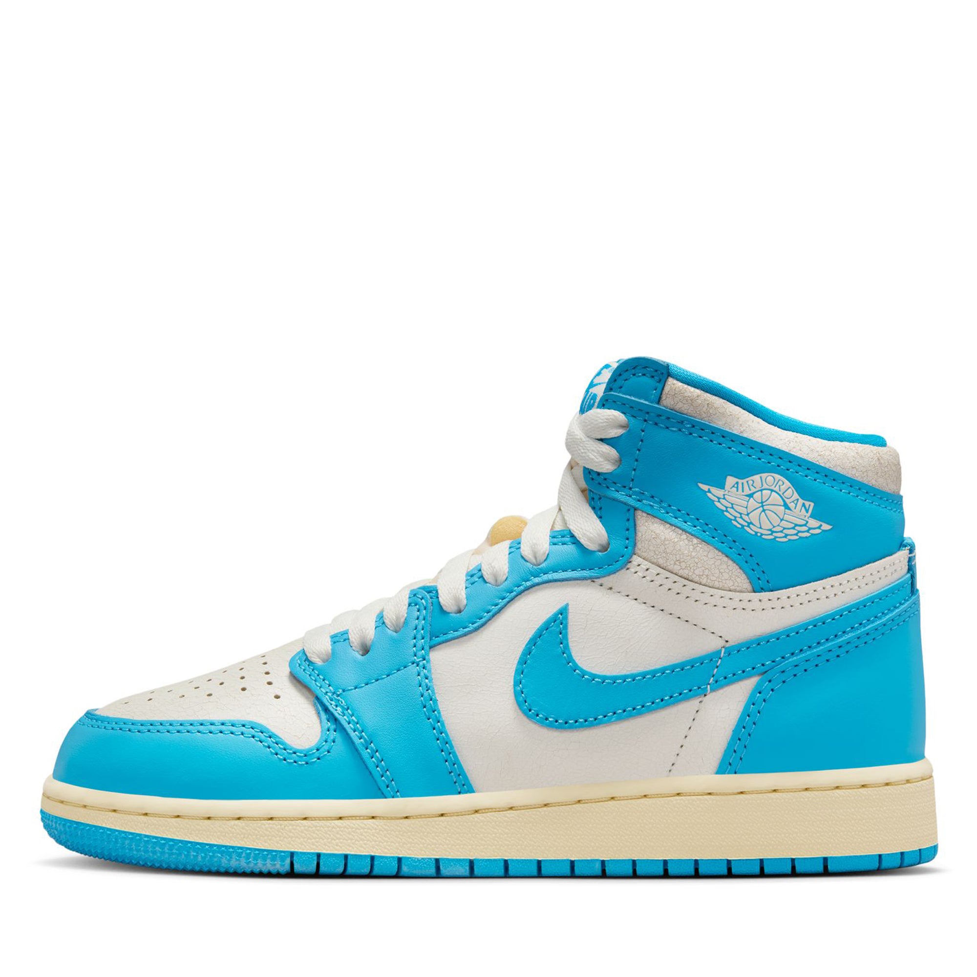 Air Jordan 1 Retro High OG 'UNC Reimagined' (GS) Sneakers - Dark Powder Blue/Sail Colorway - Classic Basketball Shoes for Men & Women - Perfect for Streetwear, Sports & Sneaker Collection