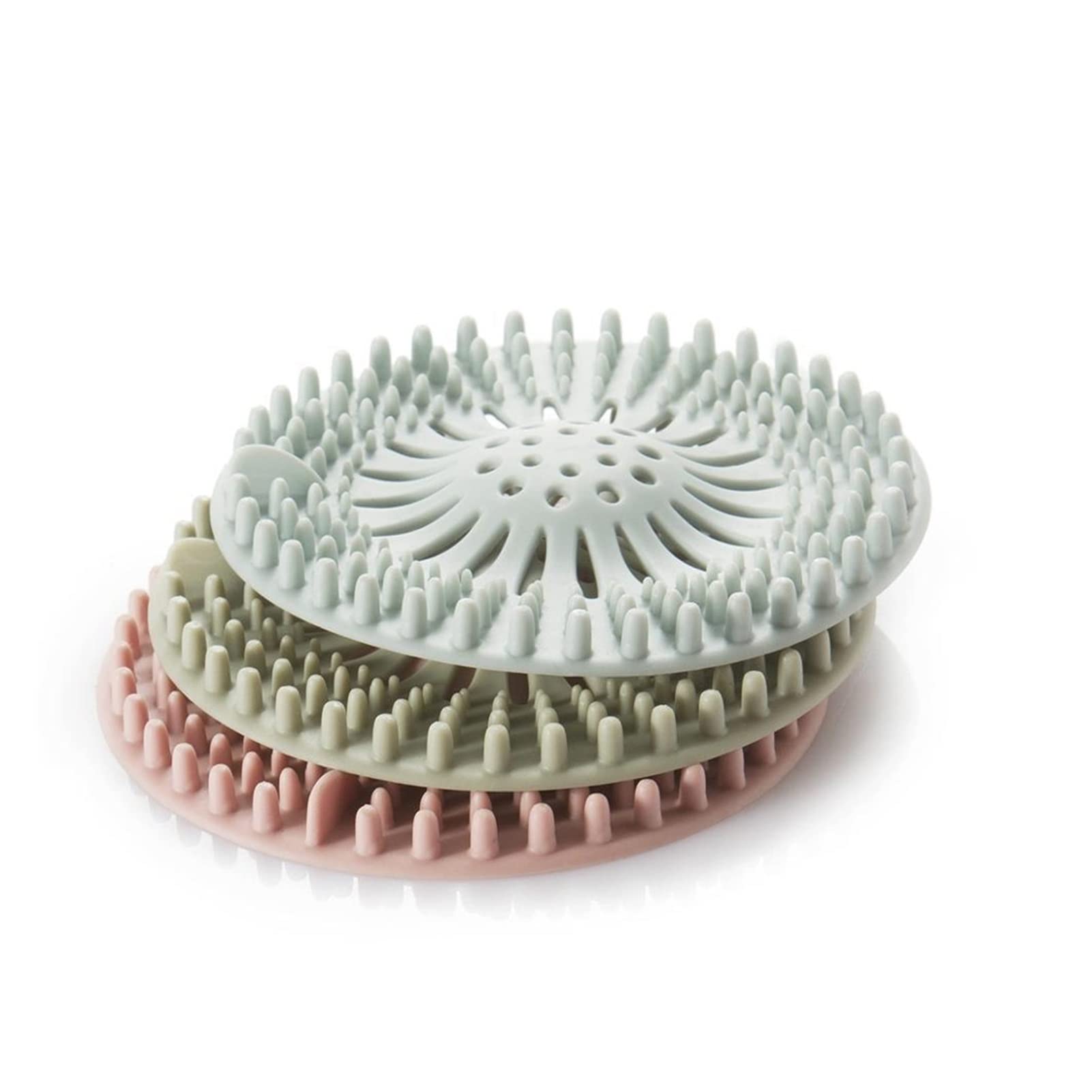 Silicone Sink Filter Mat - Non-Slip Bathroom & Kitchen Drain Cover, Hair Catcher, Anti-Clogging, Leak-Proof Pad (13x13x1cm, Green) - Perfect for Showers, Sinks & Bathtubs to Prevent Clogs
