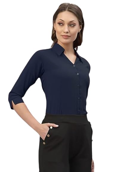 MAHAYANTRA Women's Casual Shirt - Comfortable & Stylish Tops for Everyday Wear - Perfect for Work, Outings & Relaxation
