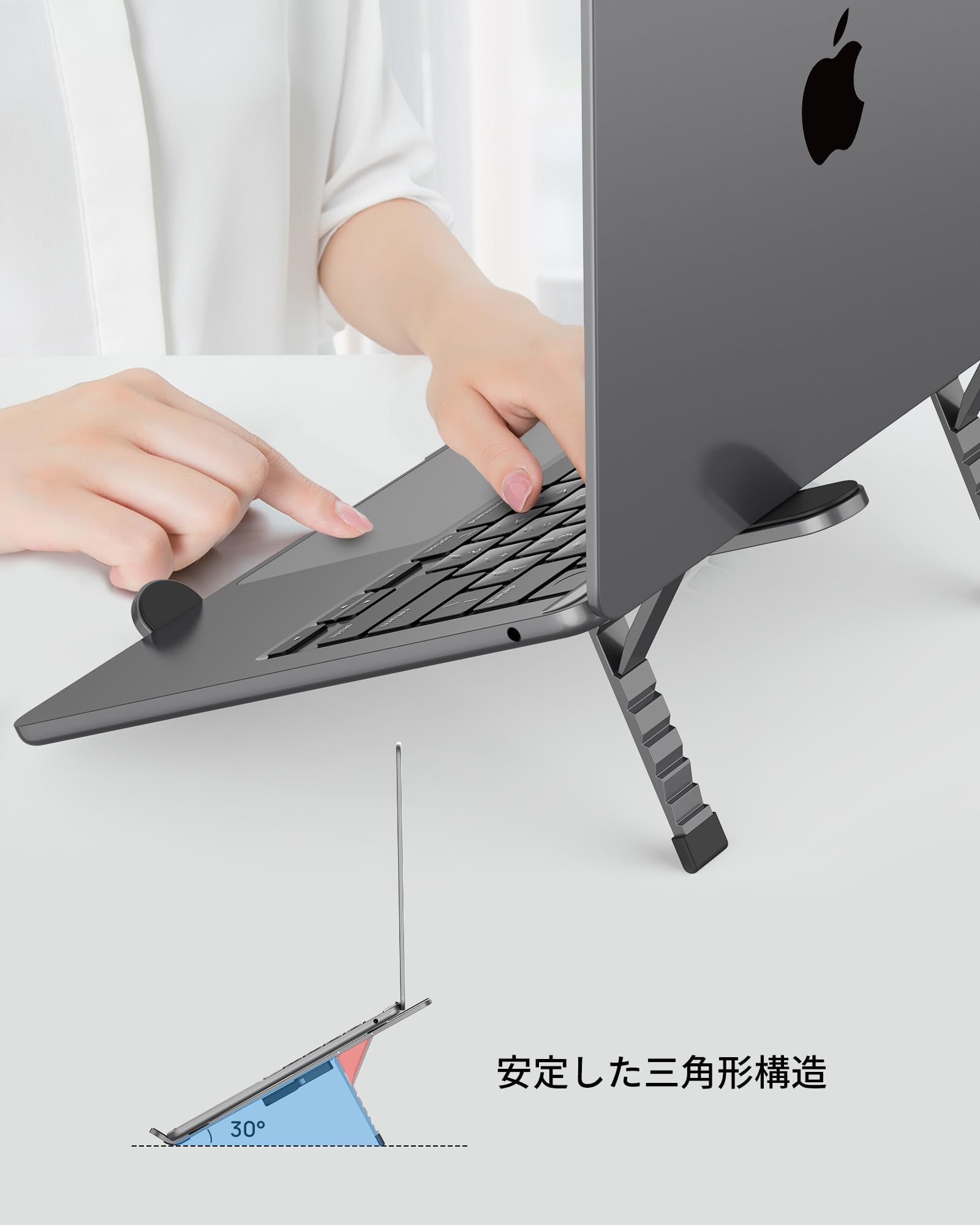 Foldable Laptop Stand for Desk - Portable & Adjustable Aluminum Computer Stand for MacBook Pro/Air, iPad, HP, Dell, Lenovo (Up to 16