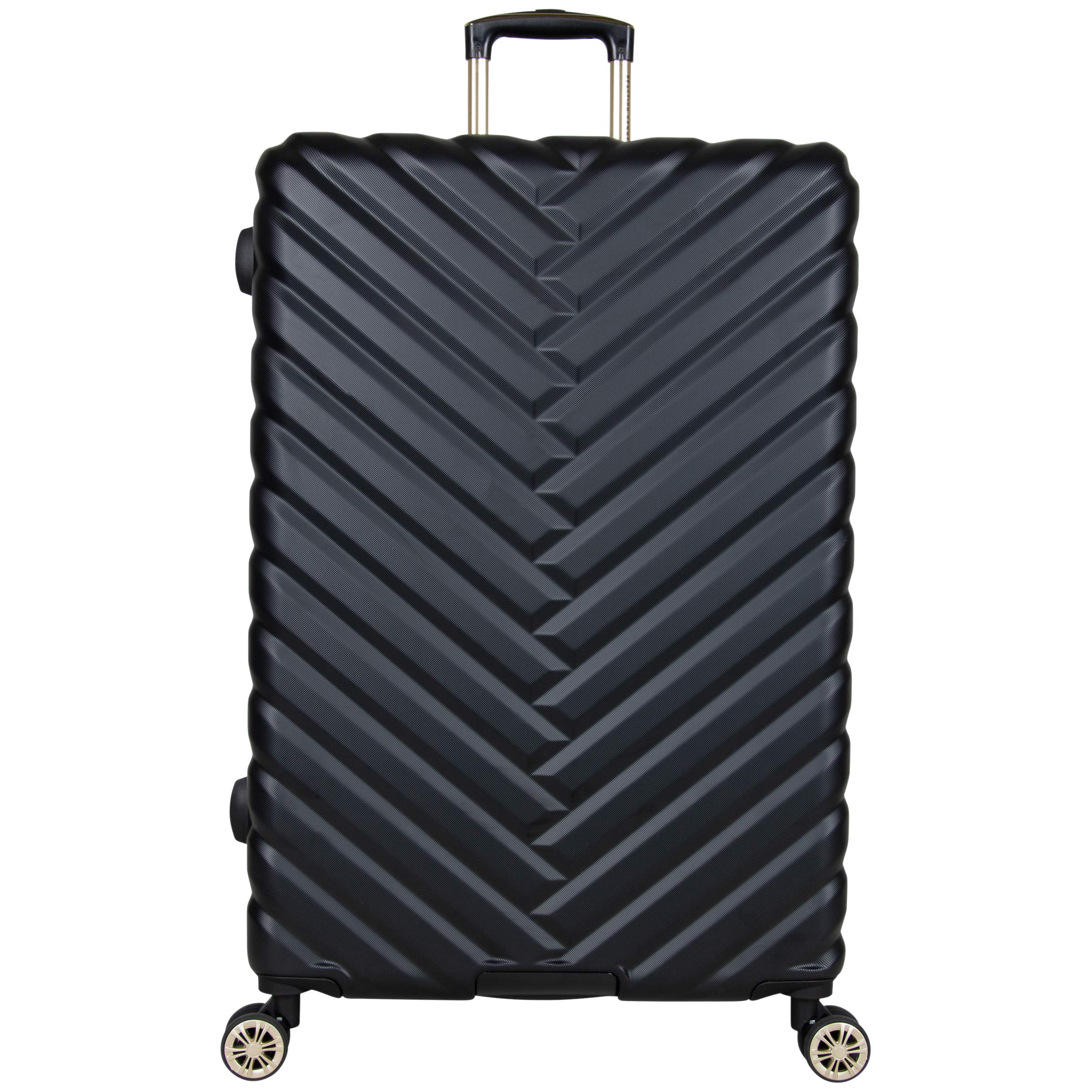 Kenneth Cole REACTION Madison Square Lightweight Expandable Hardside Spinner Luggage 24-Inch Checked Suitcase - Black | Perfect for Business Travel & Weekend Getaways