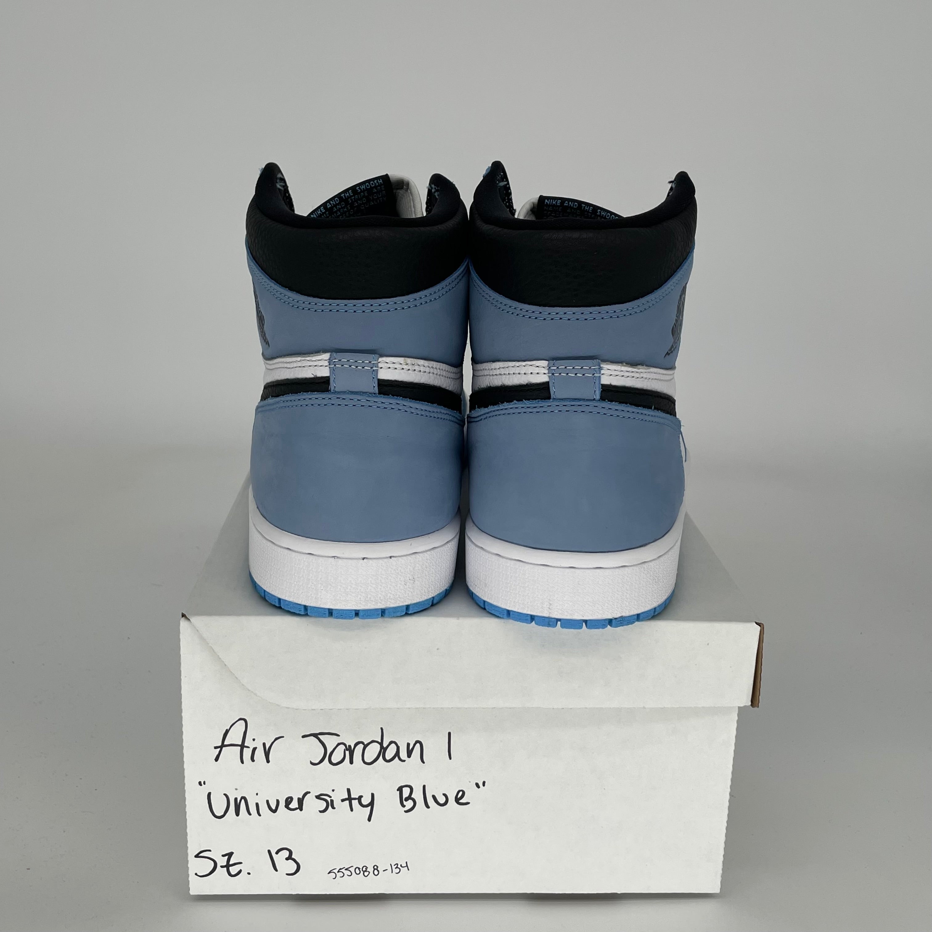 AIR JORDAN 1 UNIVERSITY BLUE Men's Basketball Shoes Size 13 - 555088-134 | Retro High Top Sneakers for Casual Wear & Street Style