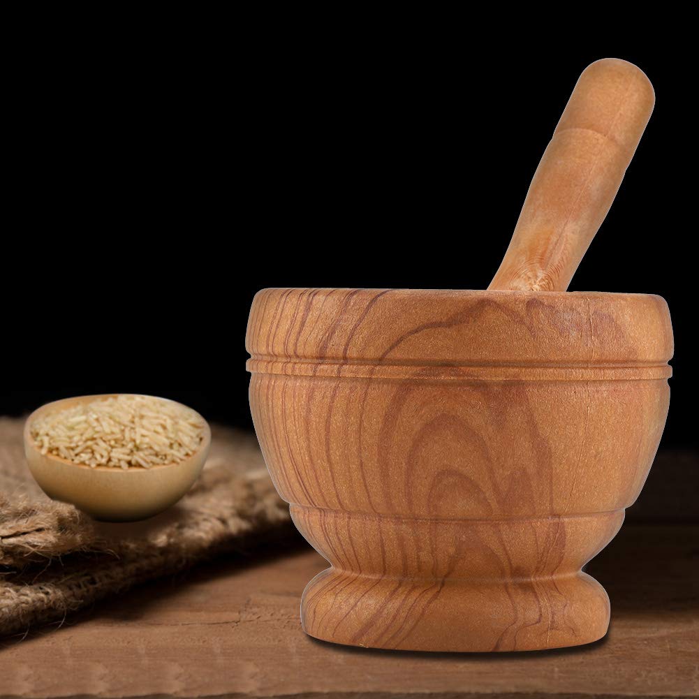 Premium Mortar and Pestle Set - JadeShay Manual Garlic Grinder, Spice & Herb Crusher for Kitchen - Natural Stone Grinding Bowl for Seasonings, Herbs, Pesto & More - Perfect for Cooking, Baking & Meal Prep (Orange)