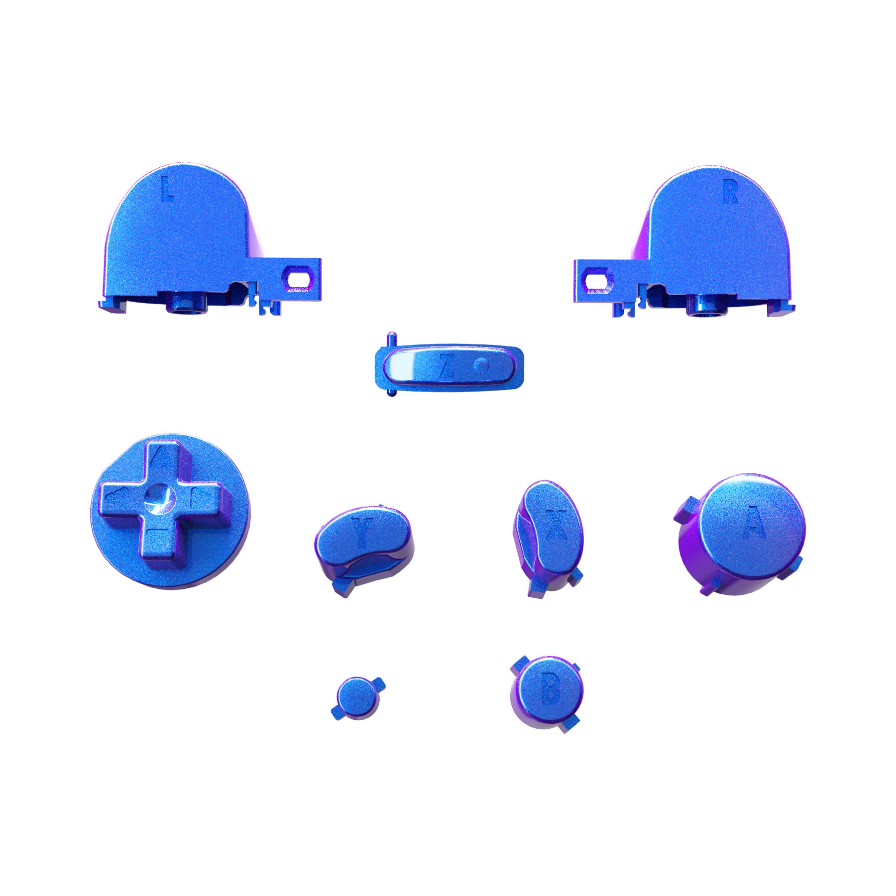 eXtremeRate DIY Replacement Full Set Buttons & Thumbsticks for Nintendo GameCube Controller (NGC) - Chameleon Purple Blue | Custom Gaming Accessories for Enhanced Gameplay Experience