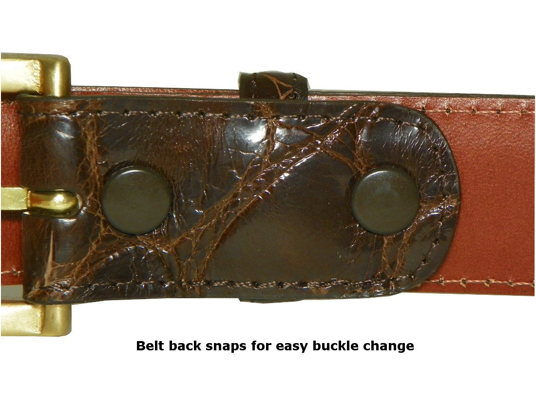 Genuine Caiman Crocodile Leather Belt 1-3/16