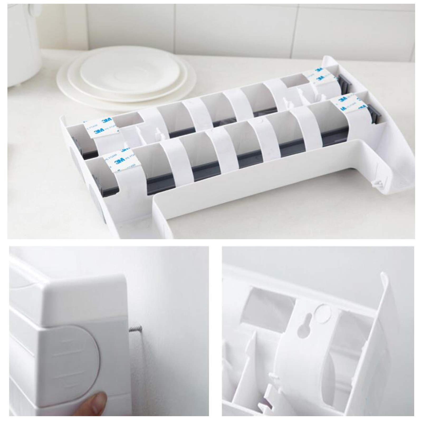 Stainless Steel Wall-Mounted Paper Towel Holder & Plastic Wrap Dispenser - Space Saving Kitchen Organizer for Paper Towels, Foil, Cling Wrap - Perfect for Kitchen, Bathroom, Pantry Organization