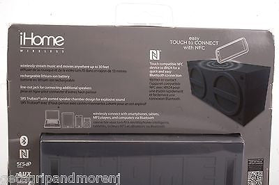 iHOME Gray Bluetooth Wireless Speaker - Portable, Rechargeable, Rubberized Mini Stereo Sound for Home, Office & Outdoor Use