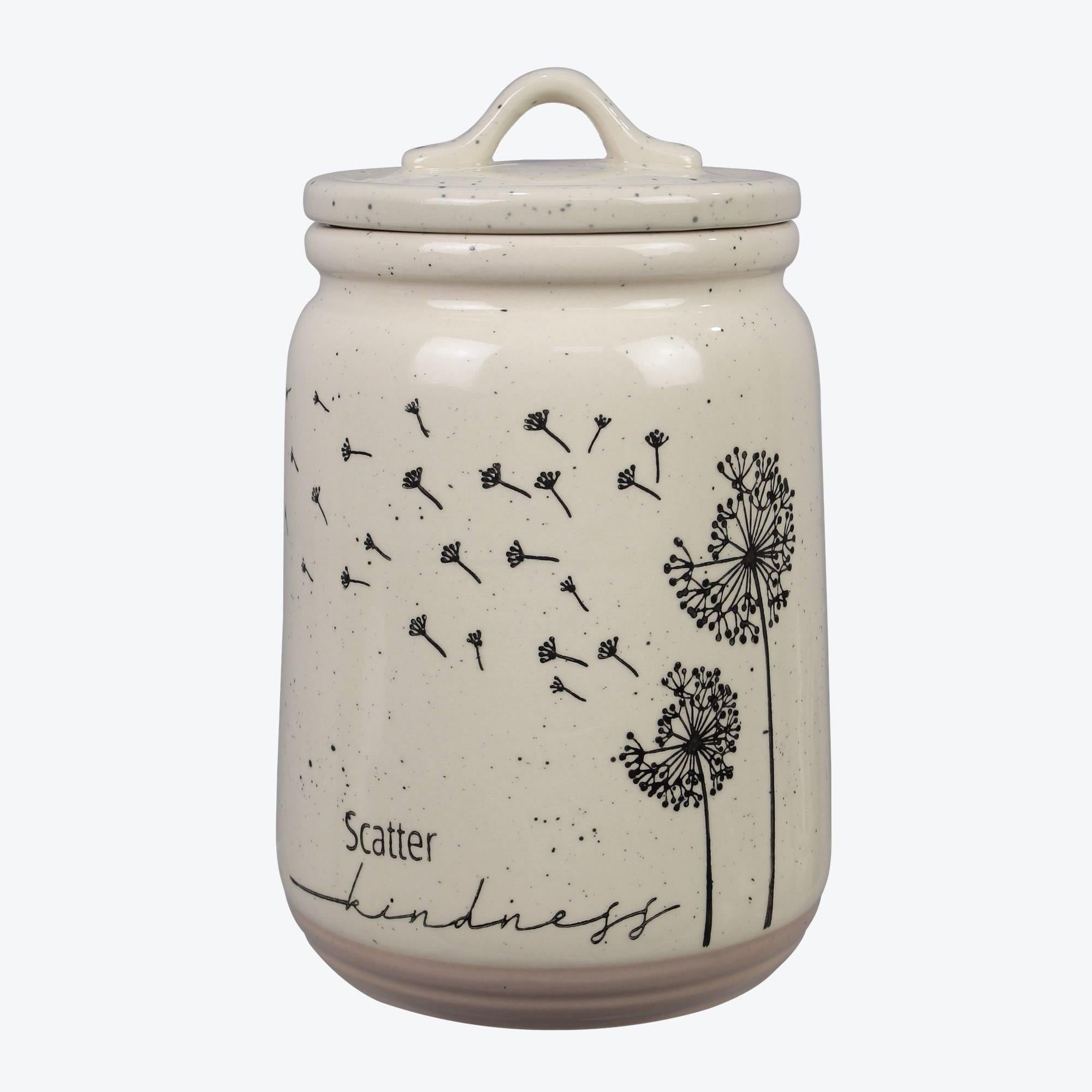 Dandelion Dreams Ceramic Canister Set - Airtight Food Storage Container for Kitchen Pantry Organization | Perfect for Flour, Sugar, Coffee & Dry Goods