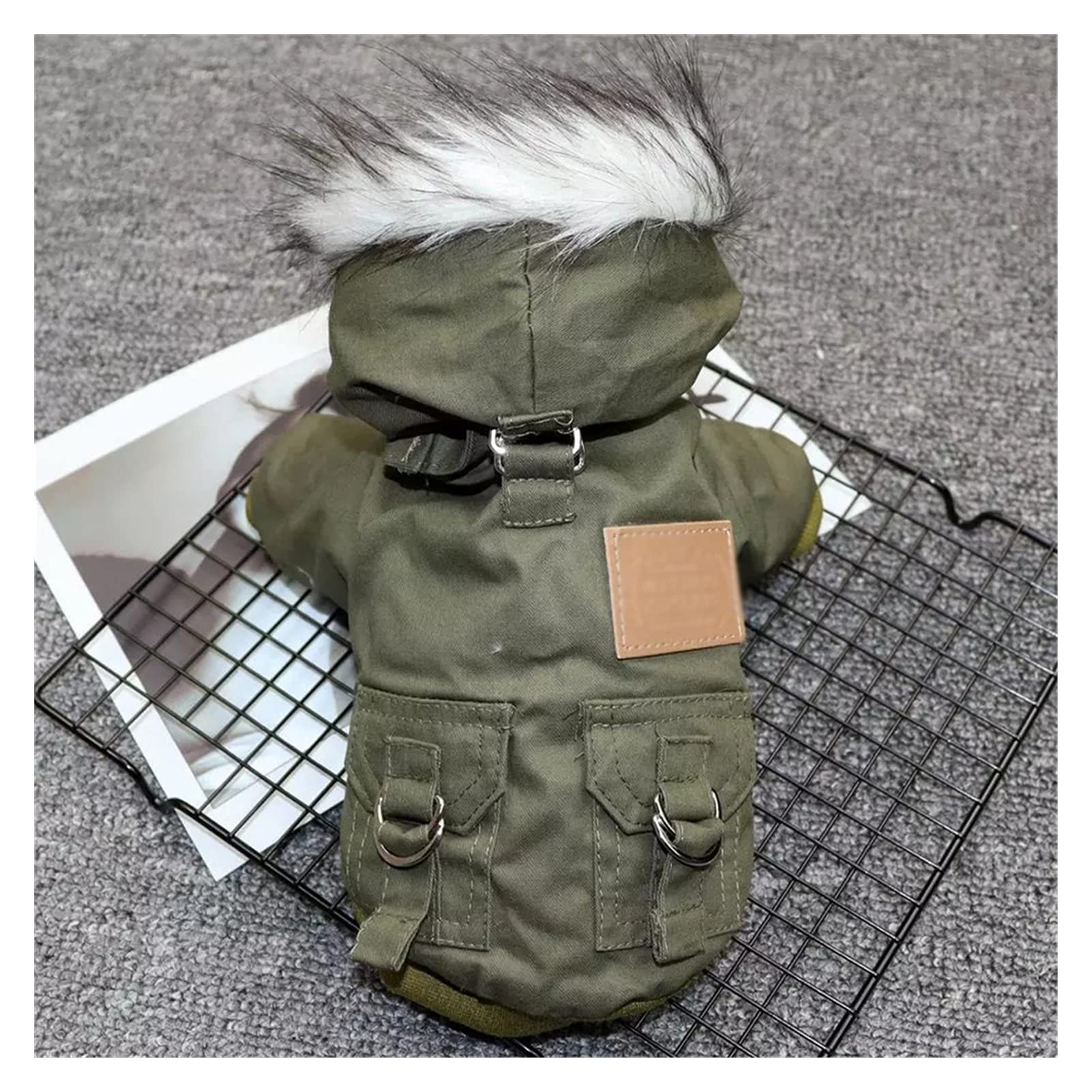 HMKGKJ Warm Fleece Hooded Dog Coat for Small Dogs - Winter Pet Clothes for Chihuahua & French Bulldog - Cozy Puppy Jacket for Autumn & Cold Weather - Perfect for Outdoor Walks and Indoor Comfort