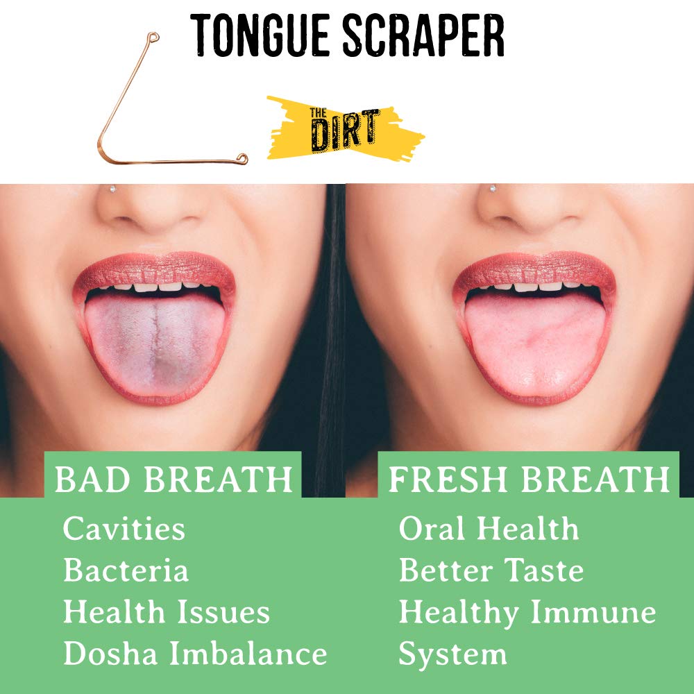Pure Copper Tongue Scraper for Fresh Breath & Oral Hygiene | Natural Tongue Cleaner for Bad Breath Removal | Perfect for Daily Dental Care & Morning Routine