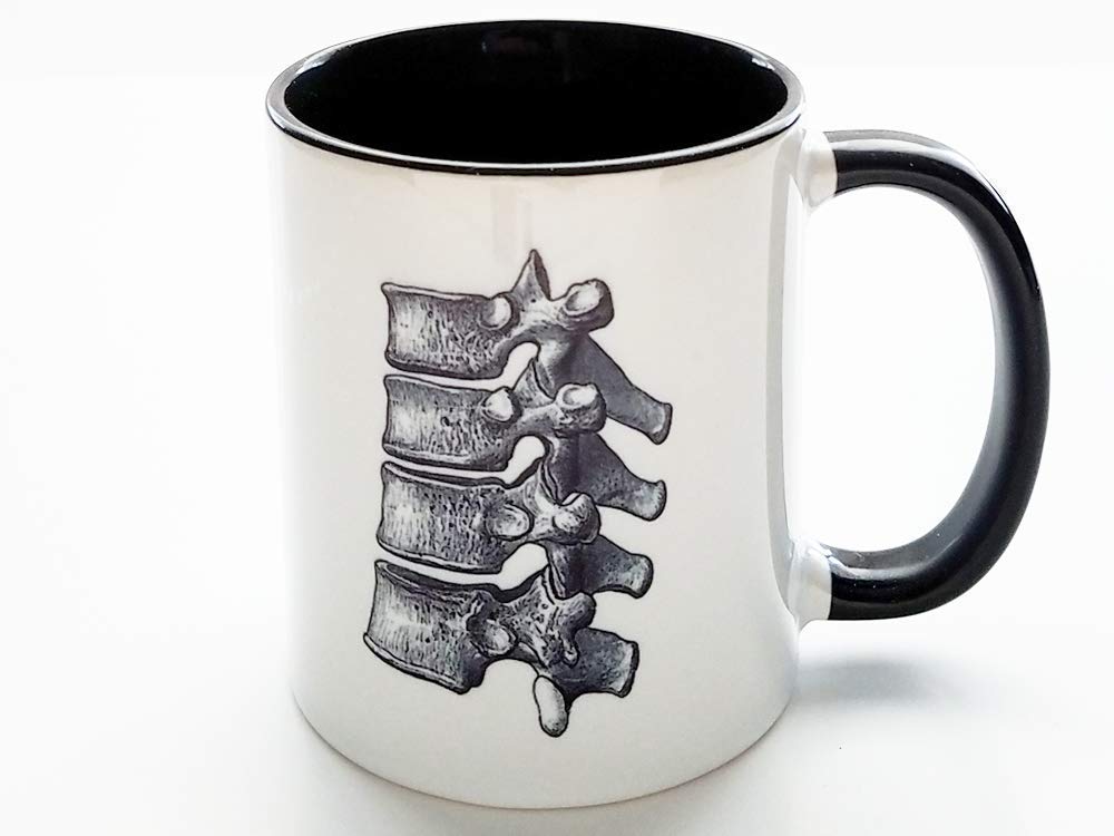 Spine Design Coffee Mug - Perfect Graduation Gift for Anatomy Students & Physical Therapists - Medical Office & Home Kitchen Decor - Ideal for Coffee, Tea & Hot Drinks