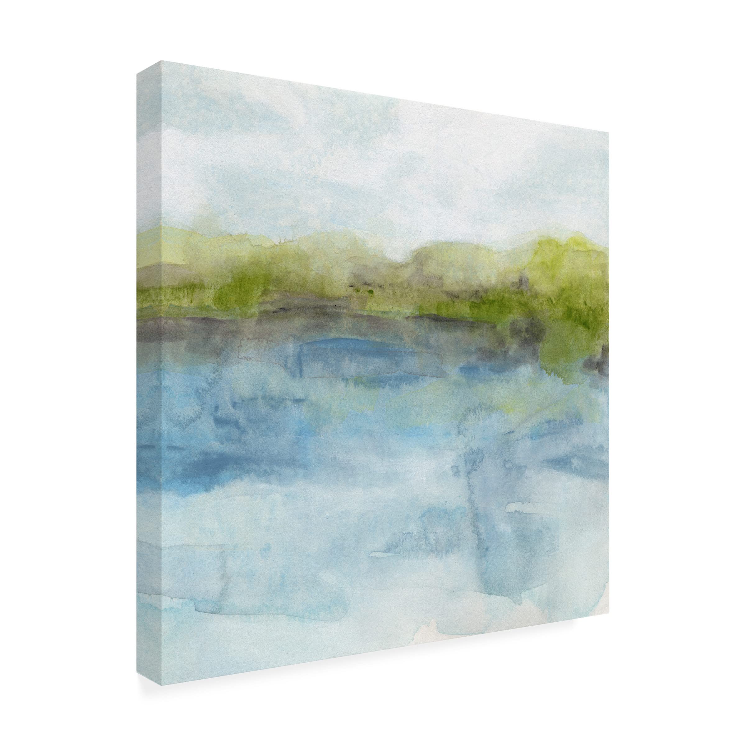 Trademark Fine Art 'Watermark Shoreline II' Canvas Wall Art by June Erica Vess - Coastal Beach Decor for Living Room, Bedroom & Office