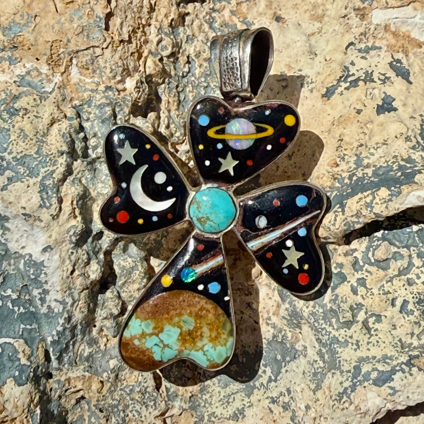 Authentic Sterling Silver Southwestern Double-Sided Cross Pendant - Handcrafted Navajo-Inspired Jewelry for Women - Perfect for Everyday Wear, Gifts & Spiritual Occasions