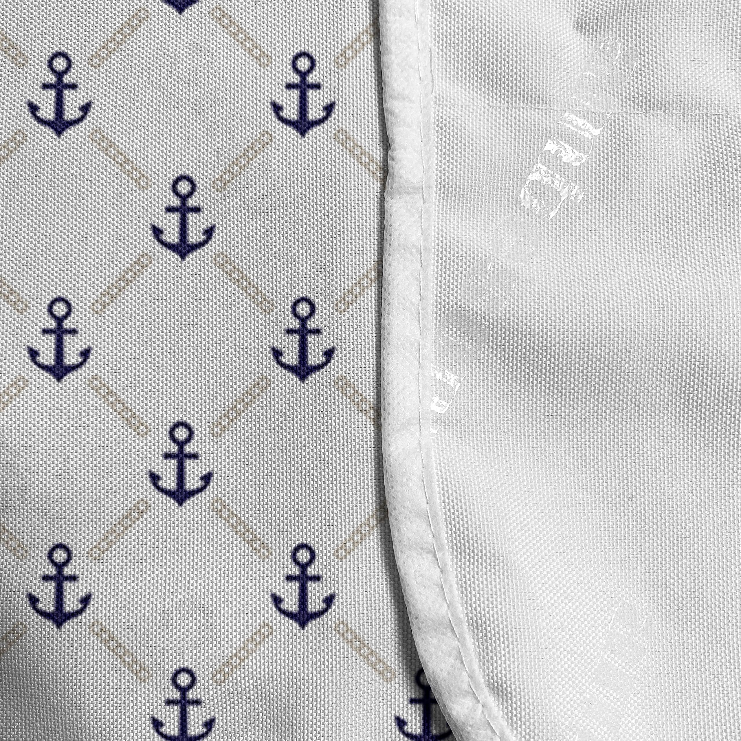Ambesonne Anchor Microwave Cover – Yacht & Cruise Sailing Themed Checkered Pattern, Water-Resistant Kitchen Organizer with Pockets, 36 x 12 Inches, Navy Blue & White – Perfect for Nautical-Themed Kitchens & Boat Galley Decor