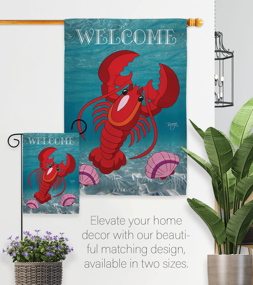 Lobster Coastal Decor Flag Set 28x40