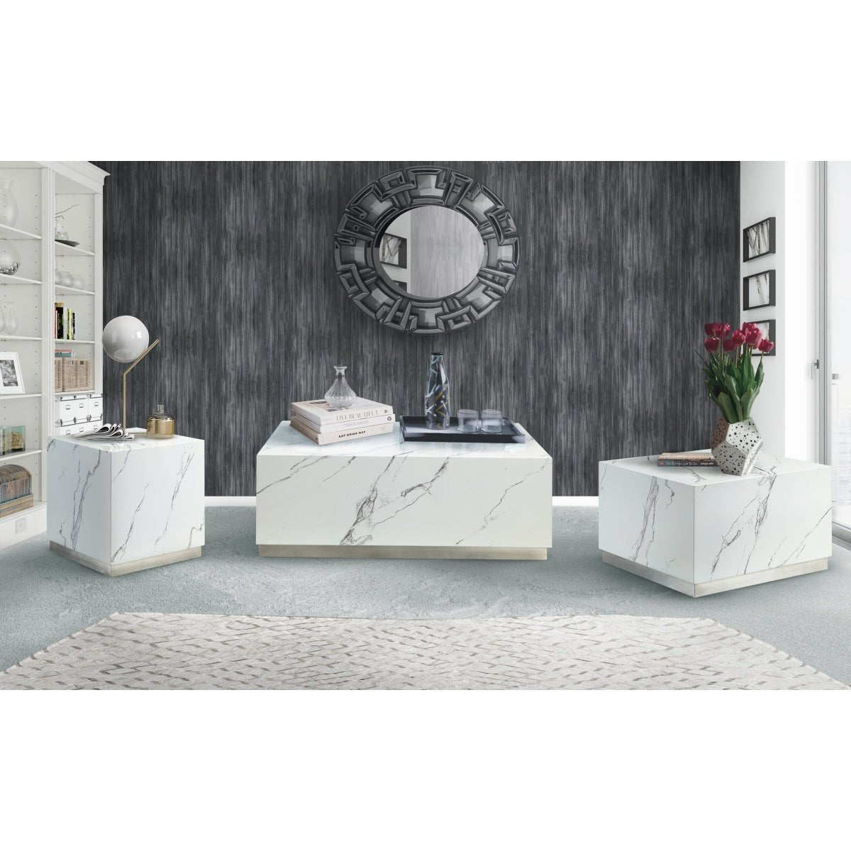 Astraia Collection Modern End Table - Stylish Nightstand for Living Room, Bedroom & Office - Perfect for Lamps, Books & Decor