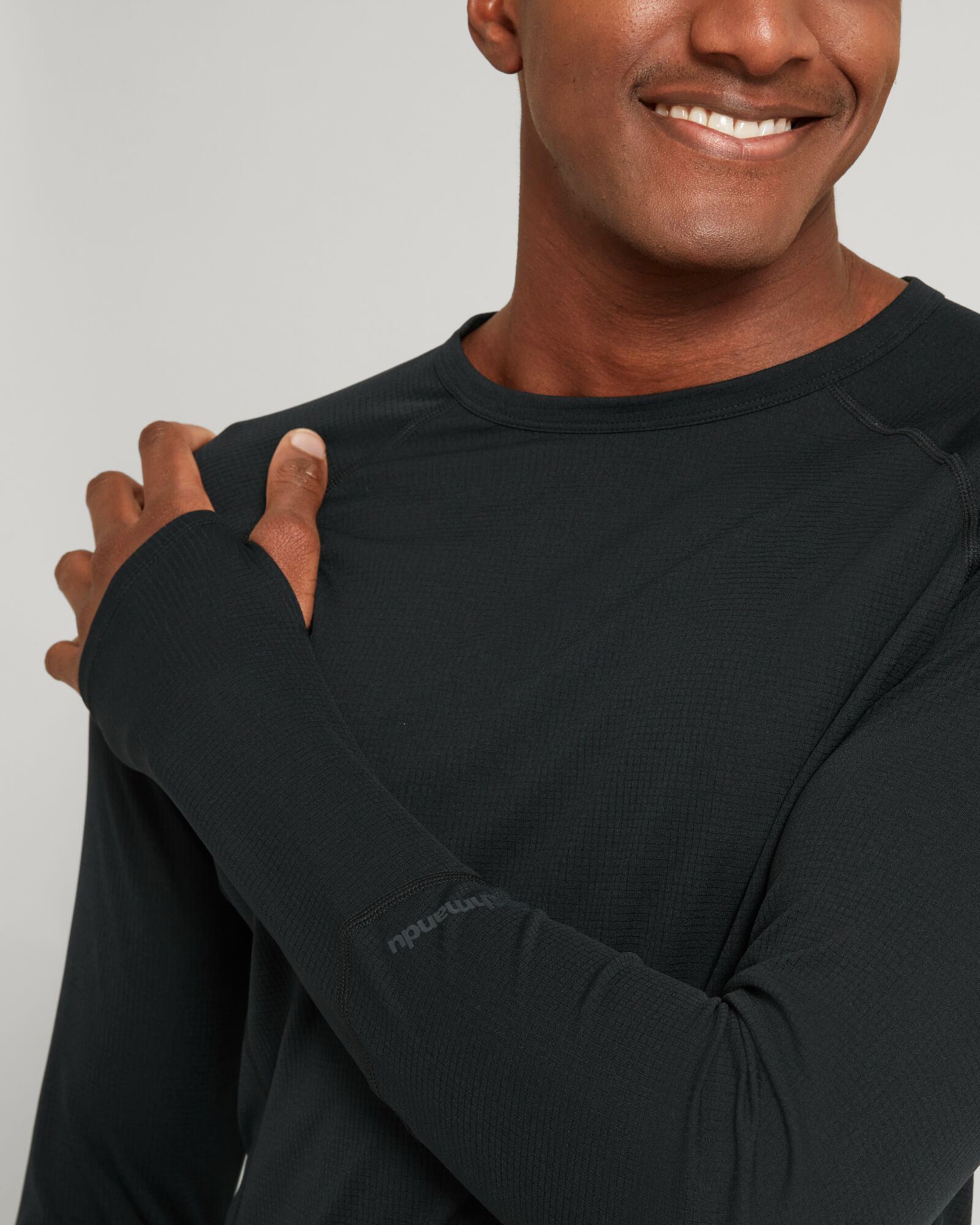 KMDAction Men's Long Sleeve T-Shirt - Soft Cotton Crew Neck Shirt for Men, Black - Perfect for Workout, Gym, Running & Casual Wear