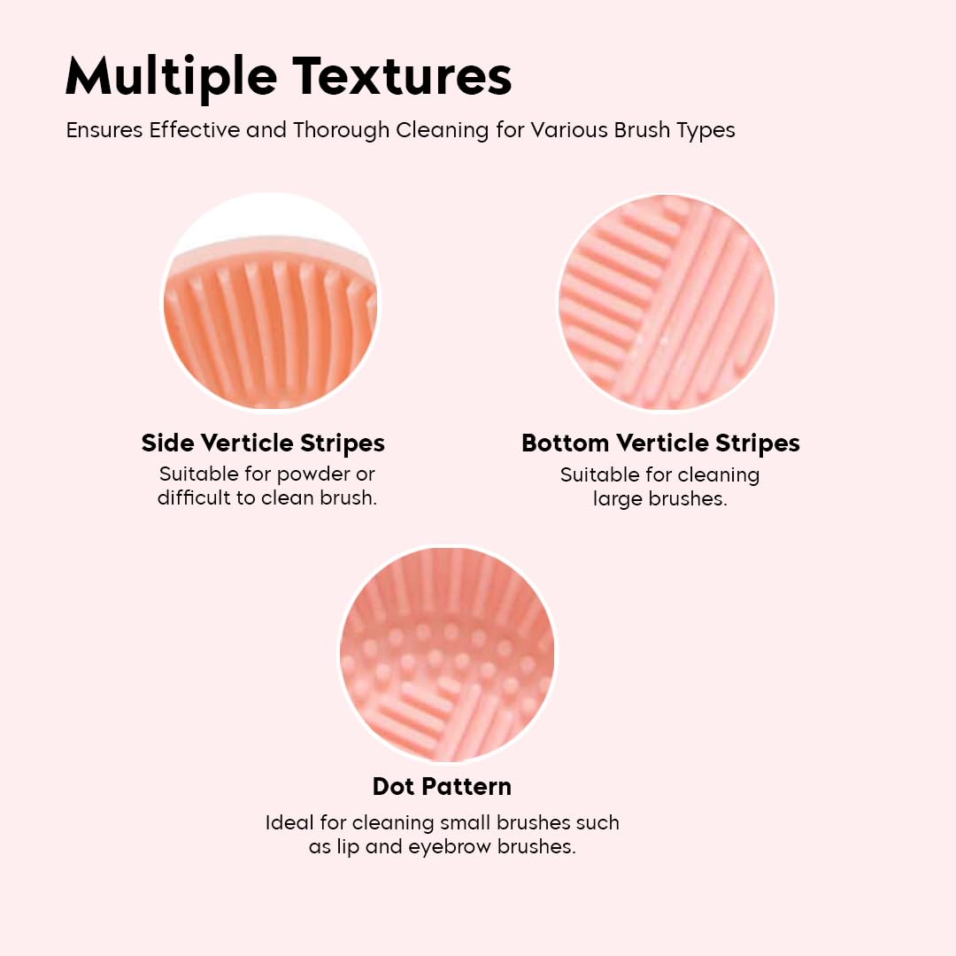 Gleva Silicone Makeup Brush Cleaner Scrubber Bowl - Portable & Fast Cleaning Tool for Cosmetic Brushes - Pink Makeup Brush Cleaning Mat for Women & Girls - Perfect for Home, Travel & Salon Use