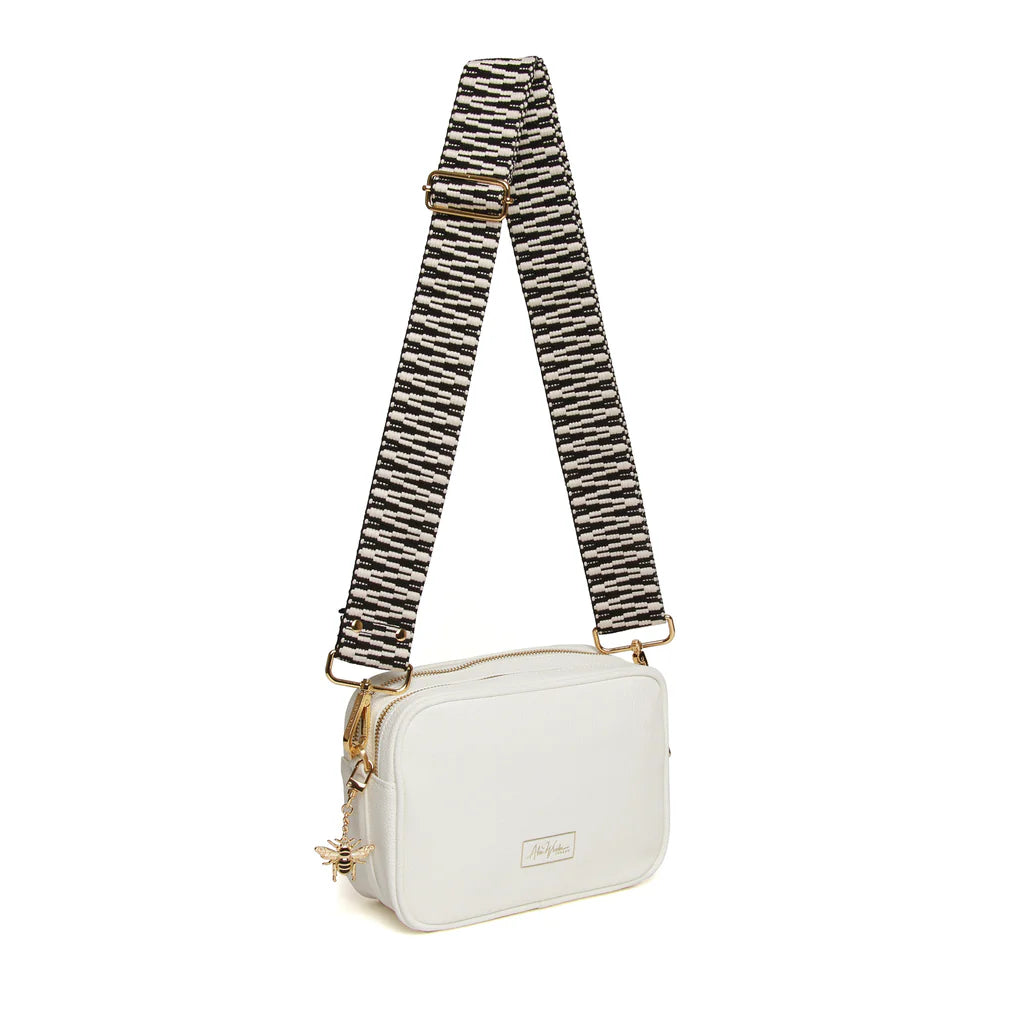 Alice Wheeler Soho Camera Crossbody Bag - Stylish & Durable White Leather Purse for Women | Perfect for Travel, Daily Use & Photography Enthusiasts