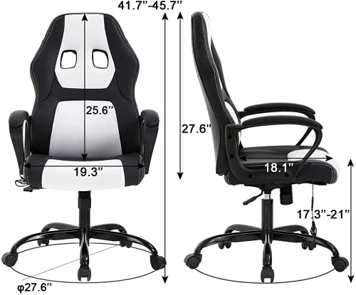 Premium Racing Style Gaming Chair - Ergonomic Office Chair with Adjustable Lumbar Support & Headrest - High Back PU Leather Computer Desk Chair for Home, Office & Gaming Setup - Perfect for Esports, Streaming & Long Work Sessions