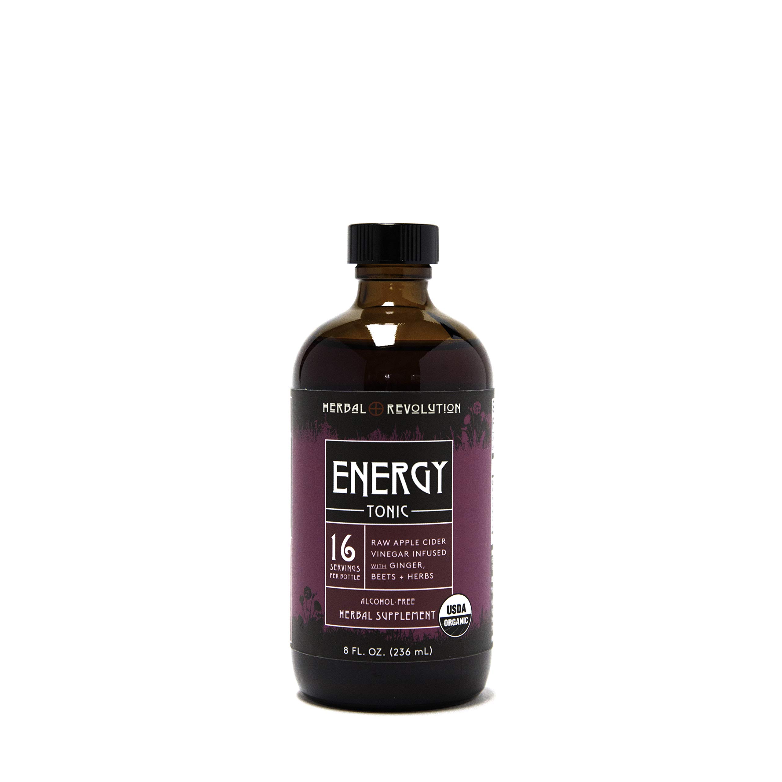 Herbal Revolution Energy Tonic with Raw Apple Cider Vinegar, Vegetables & Herbs - 8 Fl Oz Natural Health Booster for Digestion, Immunity & Detox | Perfect for Morning Routine, Wellness Shots & Healthy Lifestyle