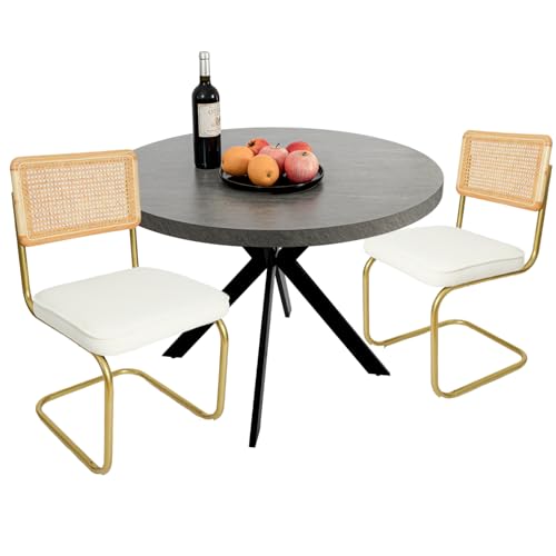 Gray Table + 2 Cream Chairs