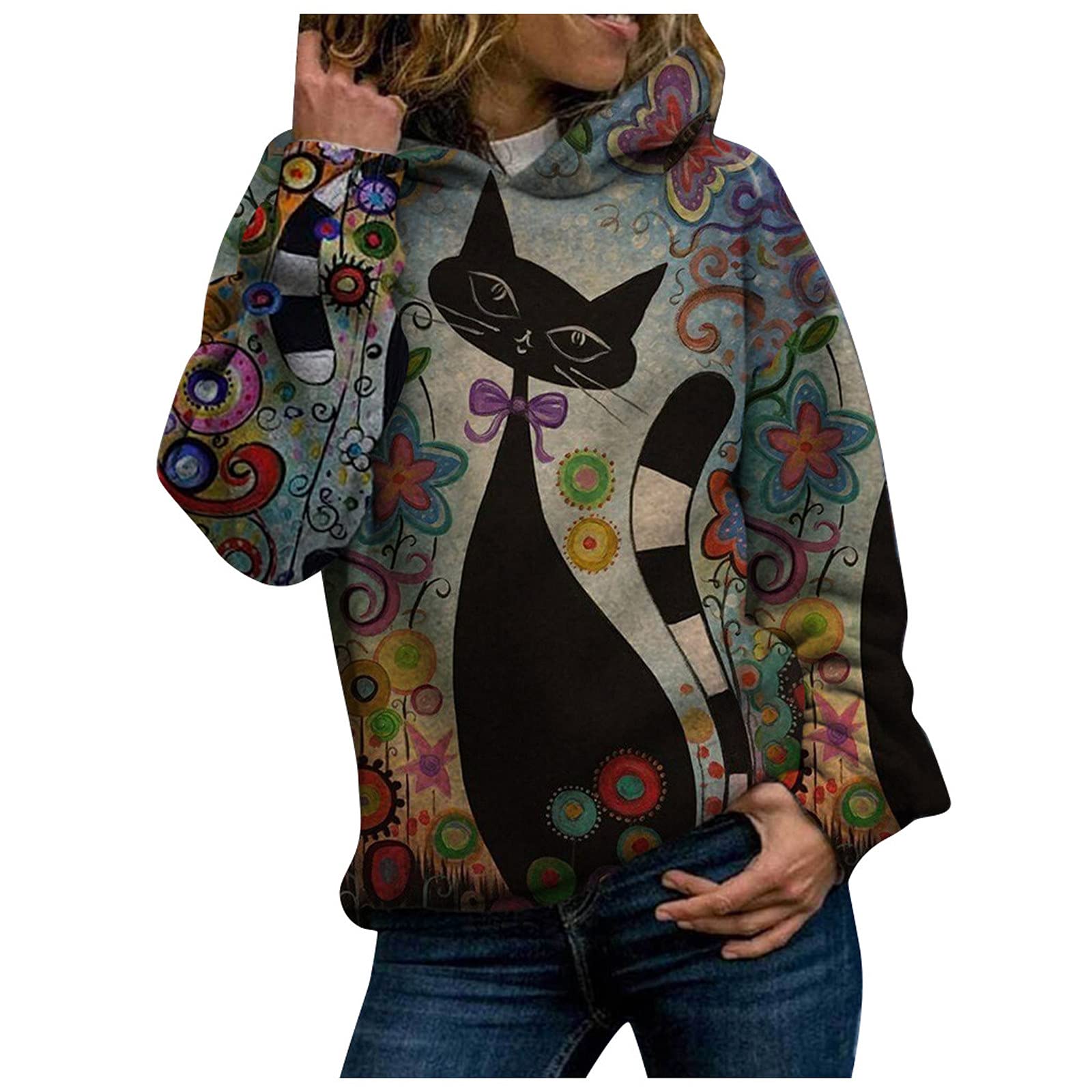 HAOREEKZ Women's Fashion Hoodies 2022 - Casual Animal Print Long Sleeve Pullover Sweatshirt Tops | Perfect for Everyday Wear, Street Style & Lounge Outfits