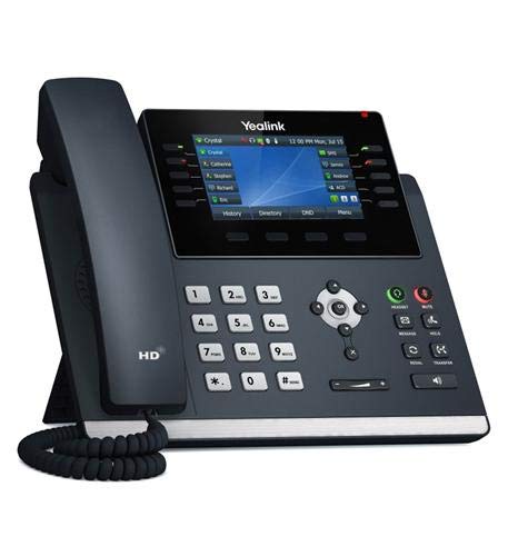 Yealink T46U IP Phone with Power Adapter - HD VoIP Business Phone for Office & Remote Work - Ideal for Call Centers, Home Offices & Conference Rooms