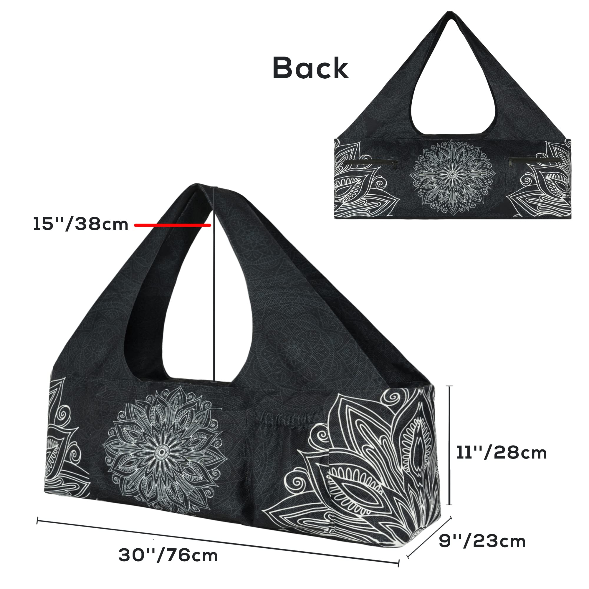 Premium Large Yoga Mat Bag with Adjustable Strap, Zipper & Multiple Pockets - Durable Yoga Carrier for Women Fits Most Size Mats (15-85mm) - Perfect for Gym, Studio & Travel Accessories