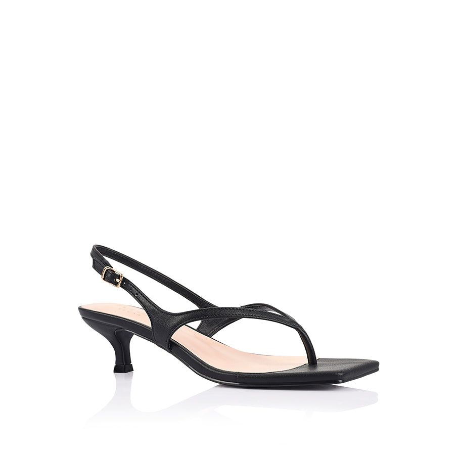 Marnie Kitten Heel Sandals for Women - Elegant Black Strappy Dress Shoes | Perfect for Weddings, Parties & Office Wear