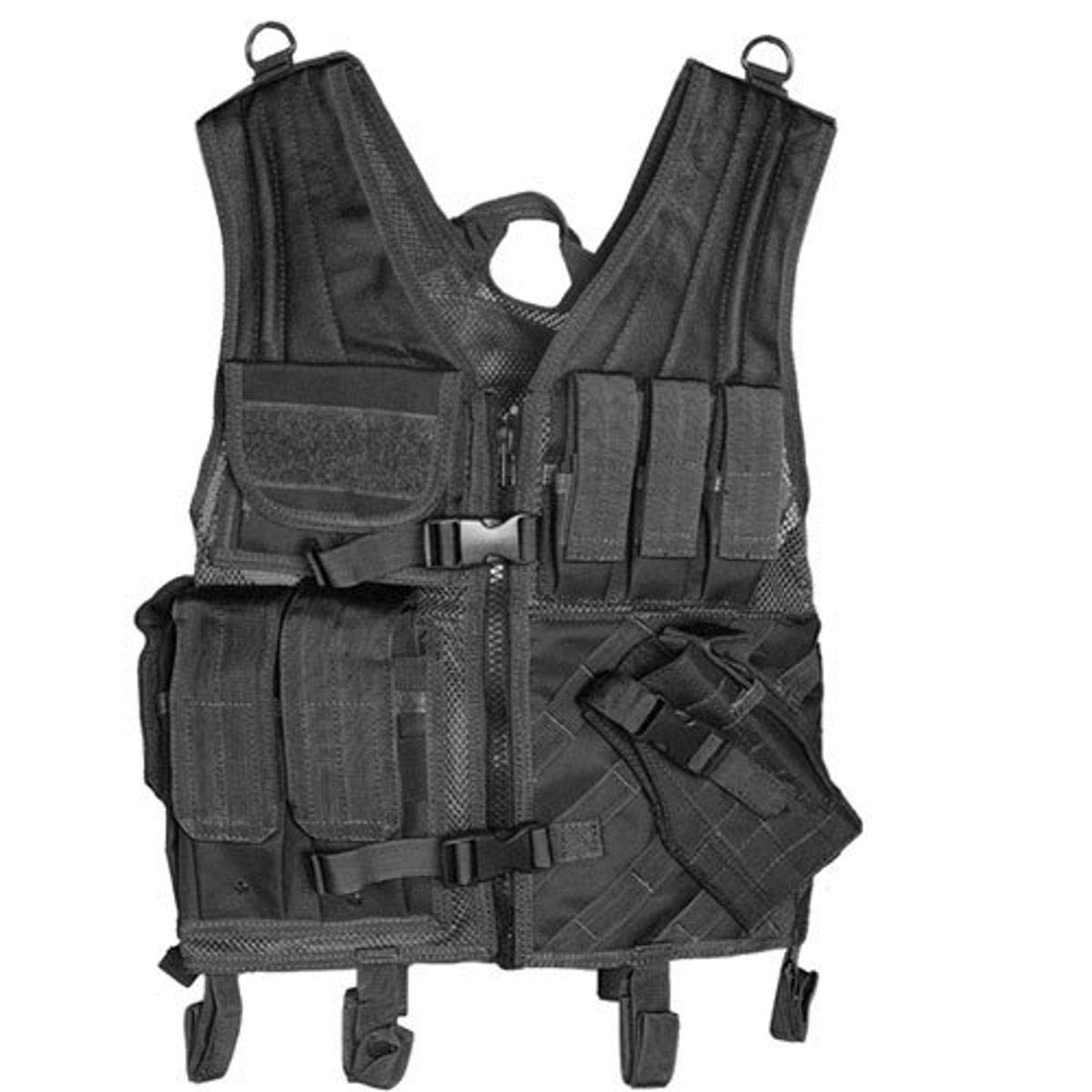 Fox Outdoor Assault Cross Draw Vest - Tactical Chest Rig for Airsoft, Paintball & Hunting | Adjustable MOLLE Webbing for Gear Attachment