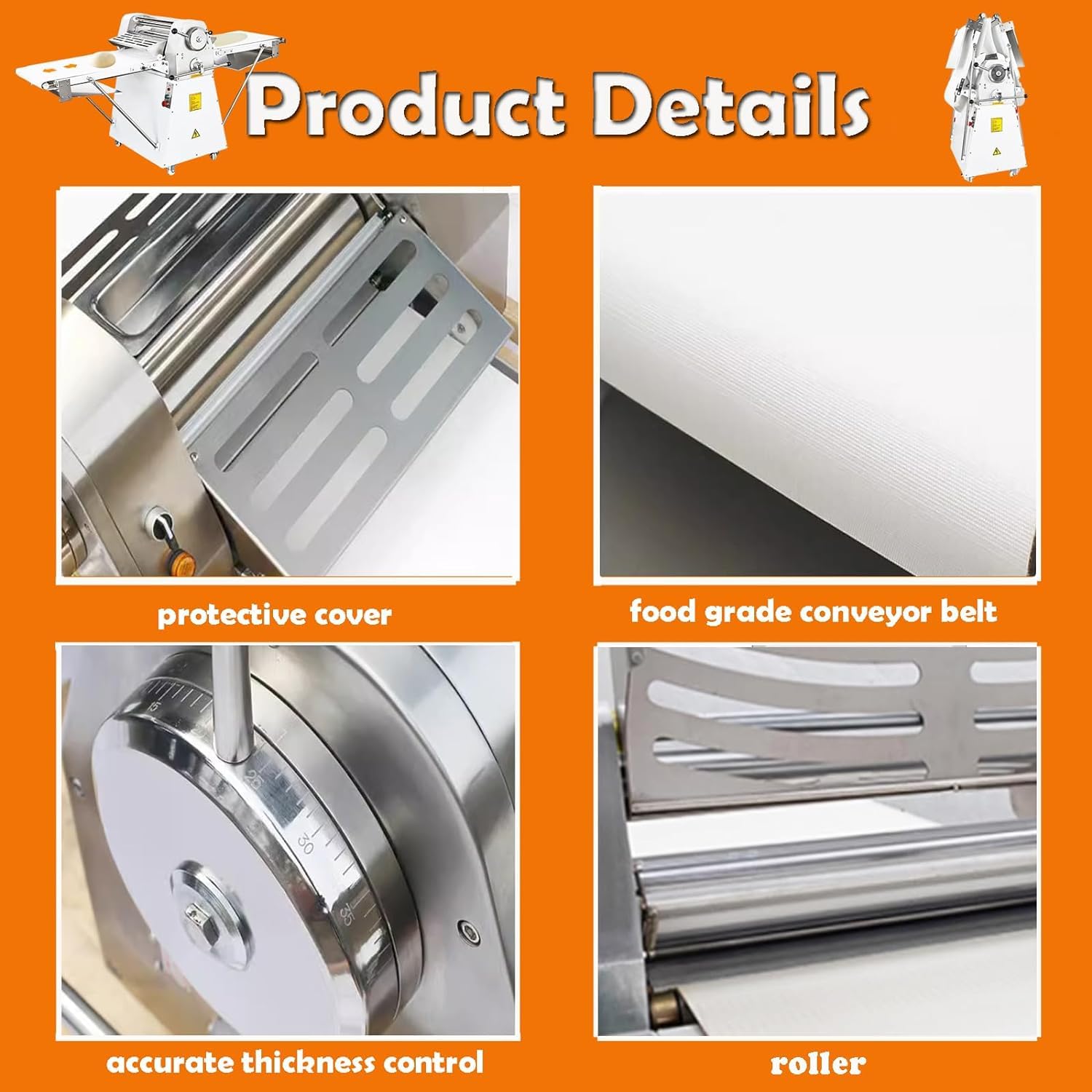 INTSUPERMAI Commercial Dough Sheeter Machine - 88.59