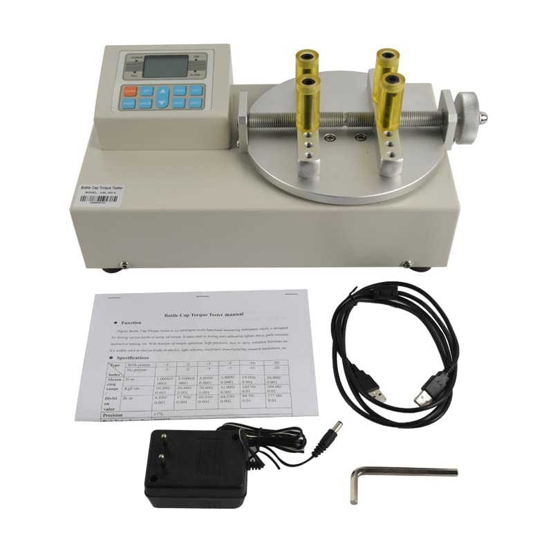 Digital Bottle Cap Torque Tester - PET Plastic Bottle Closure Strength Measurement Device for Quality Control | Lab Testing, Beverage Industry, Packaging Inspection