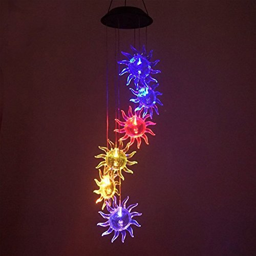 Solar Wind Chime Lights - Warm White LED Hanging Wind Bell with Spinning Hook for Patio, Garden & Home Decoration | Outdoor Night Lighting & Relaxing Ambience
