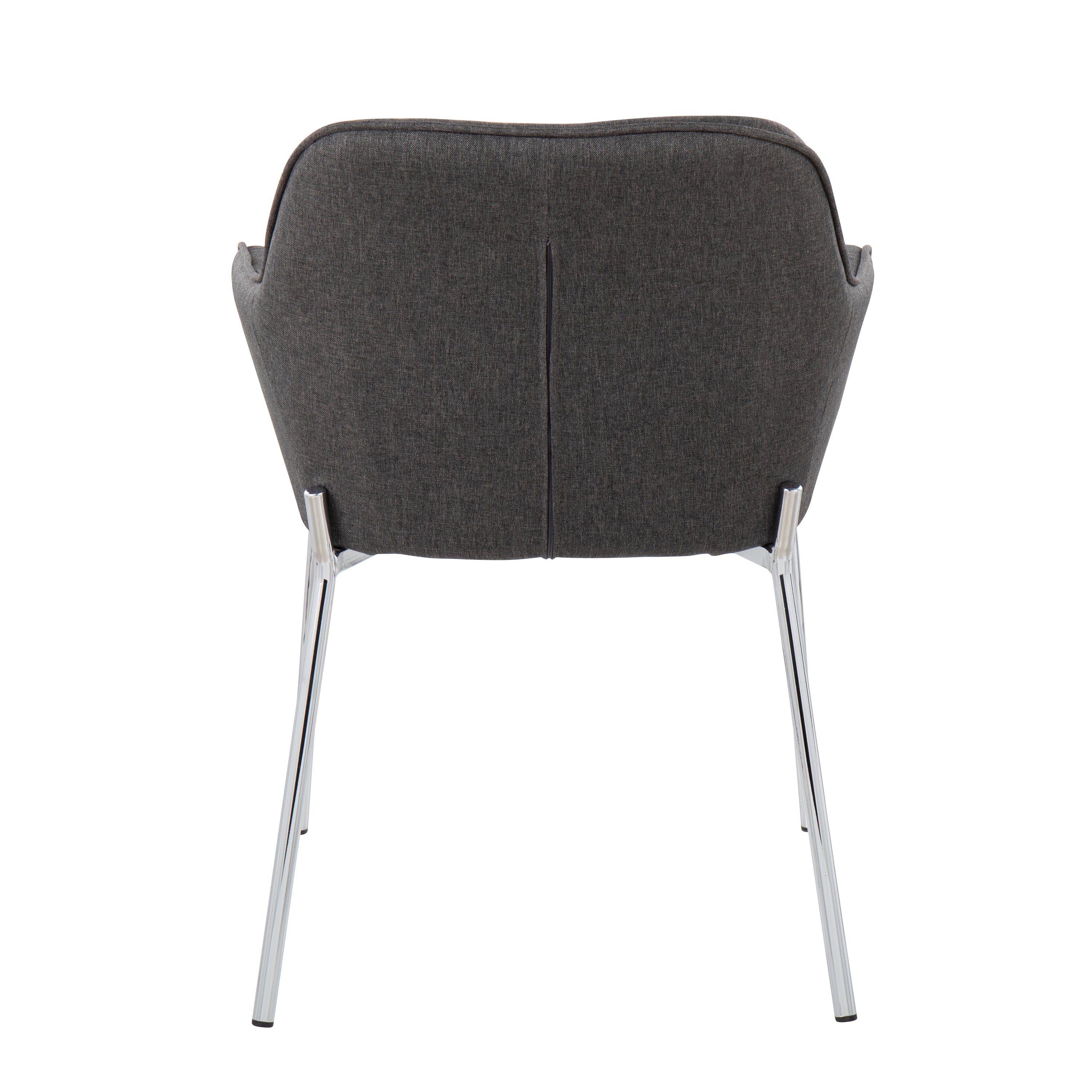 LumiSource Daniella Modern Dining Chairs - Set of 2 Chrome Metal & Charcoal Fabric Upholstered Seats - Perfect for Kitchen, Dining Room or Breakfast Nook Contemporary Furniture