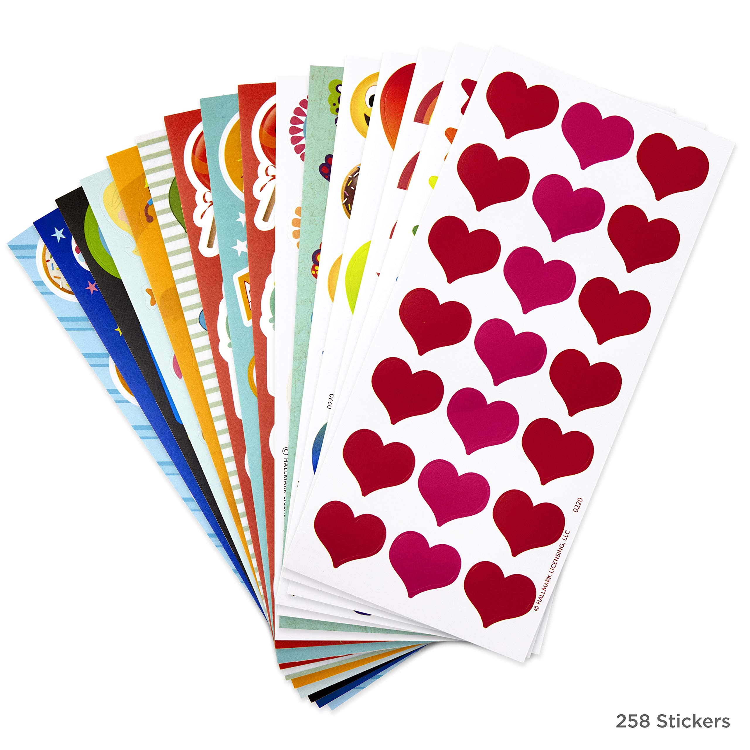 Hallmark Stickers for Kids - 258 Fun Stickers (16 Sheets) with Mermaids, Rainbows, Hearts, Dogs, Cats & Donuts - Perfect for Scrapbooking, DIY Crafts & School Projects