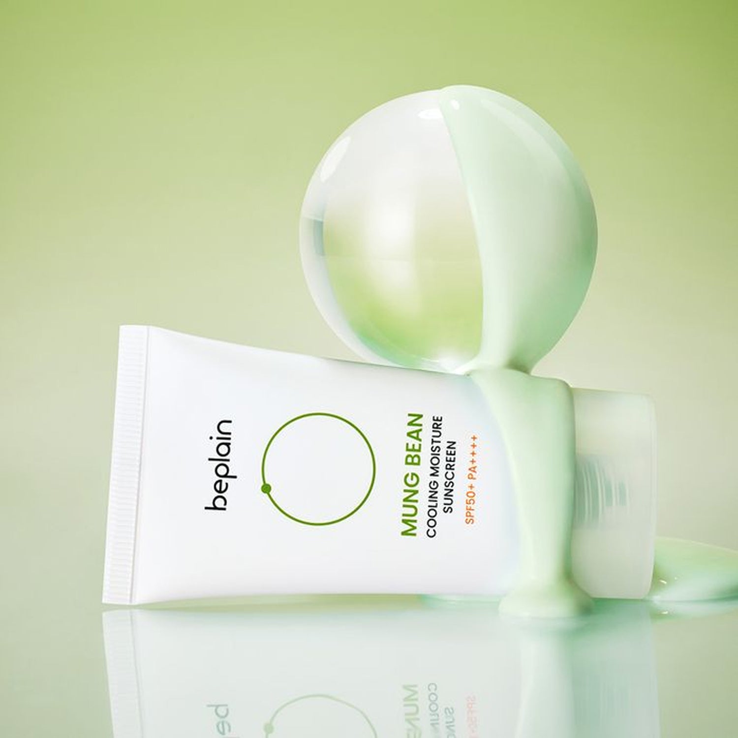 Beplain Mung Bean Cooling Moisture Sunscreen SPF 50+ PA++++ 50ml - Oil-Free, Broad Spectrum Face Sunscreen for Sensitive Skin - Perfect for Outdoor Activities & Daily Sun Protection