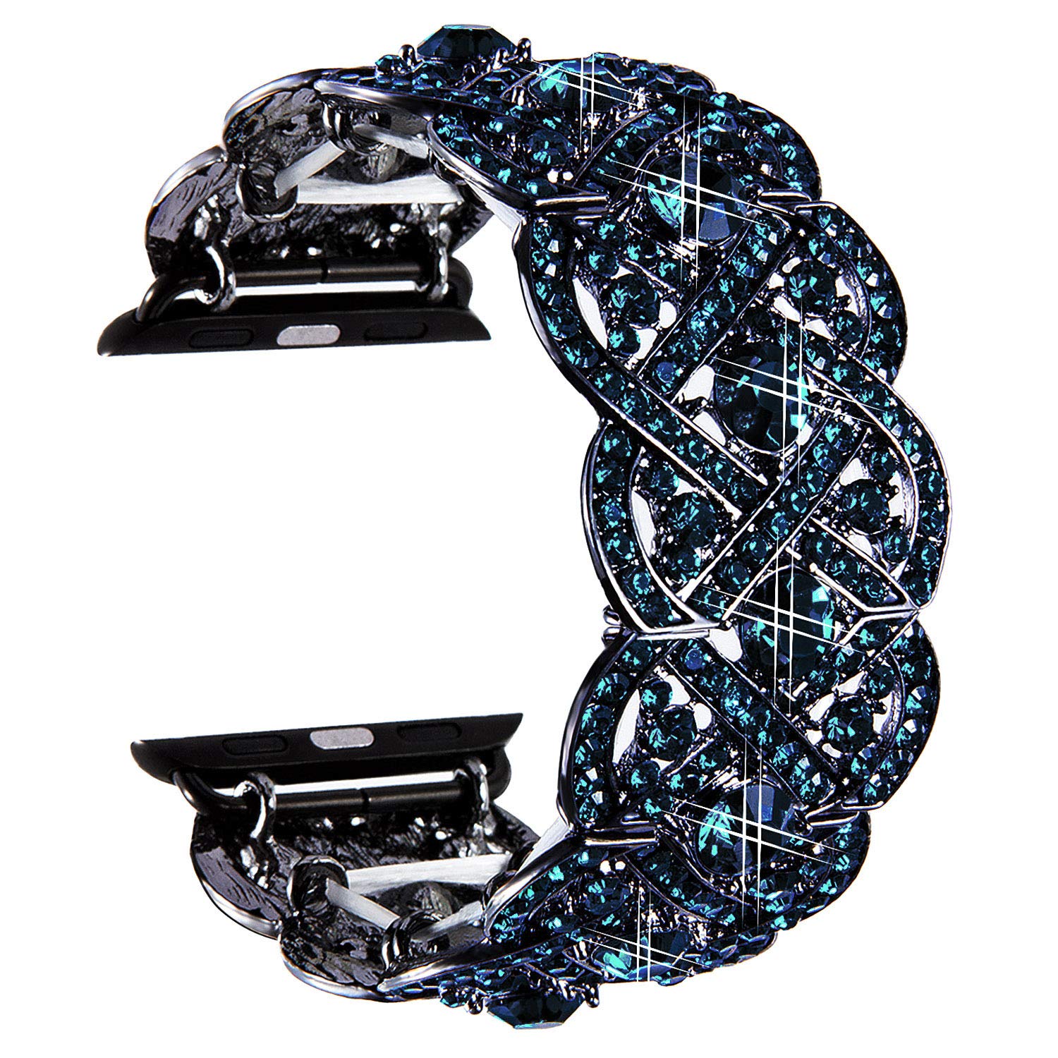 VIQIV Bling Bands for Apple Watch 40mm 44mm - Diamond Rhinestone Stainless Steel Metal Bracelet Strap Compatible with iWatch Series 1/2/3/4 - Elegant Wristband for Women - Perfect for Parties, Weddings & Everyday Wear