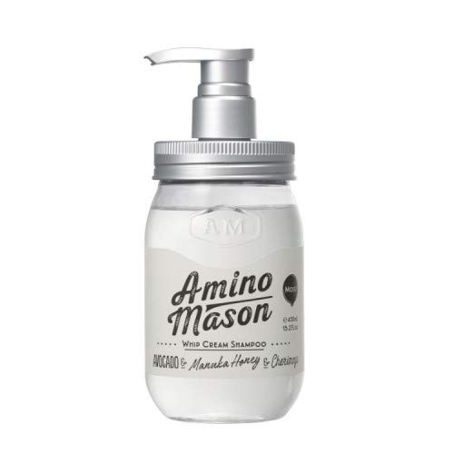 Amino Mason Moist Whip Cream Shampoo 450ml - Gentle Scalp & Hair Cleanser with Botanical Amino Acids for Damage Repair & Moisture Balance - Perfect for Dry, Damaged Hair & Daily Hair Care Routine