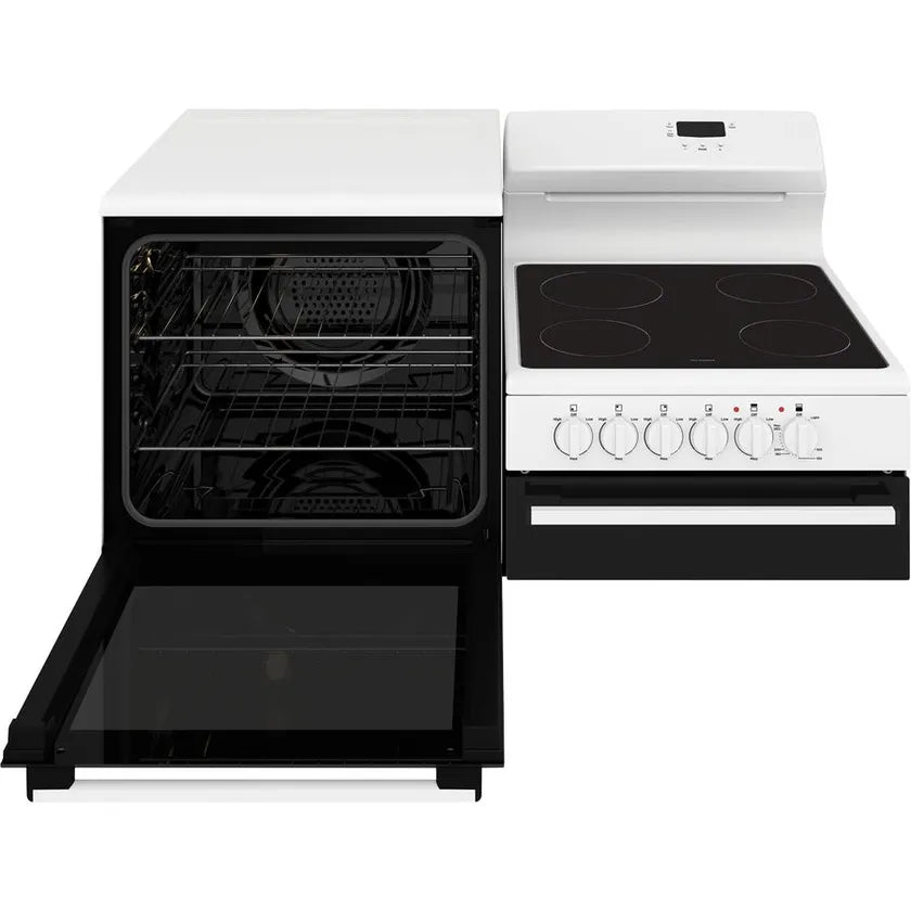 Westinghouse WDE143WCB 43-Inch Freestanding Electric Range with Ceramic Cooktop & Separate Grill - White | Perfect for Home Kitchens, Baking & Family Cooking